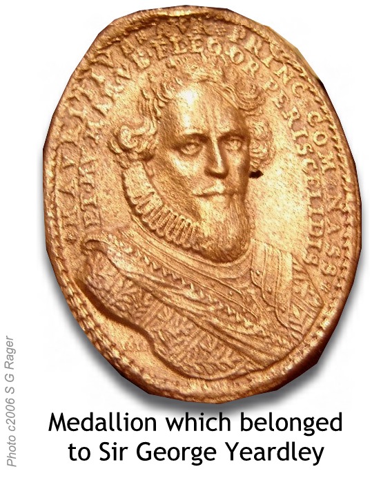 Medallion which belonged to Sir George Yeardley - click on photo to see larger .pdf version