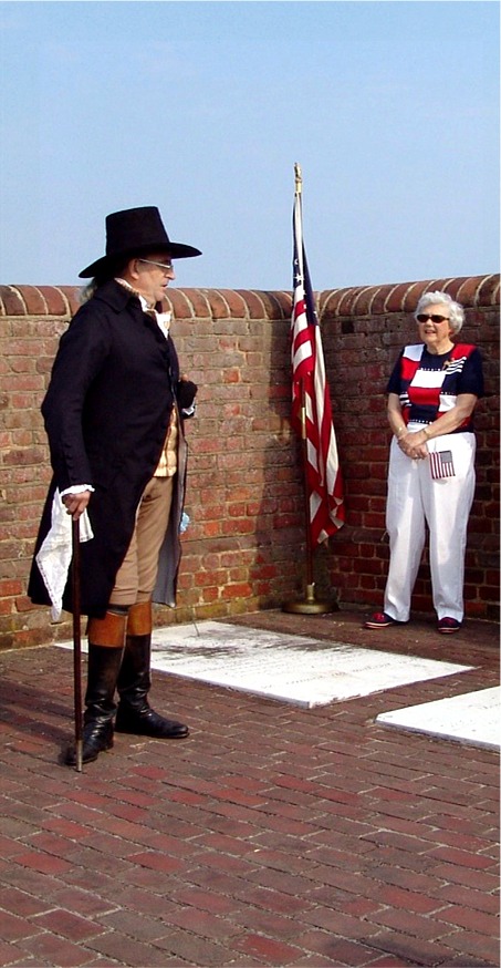 Richard Henry Lee and Virginia Felts Brown at July 4th Ceremony at Burnt House Field